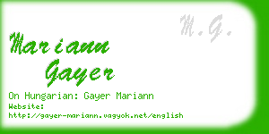 mariann gayer business card